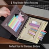 image:imageMr Pen Pencil Pouch for 3 Ring Binder 2 Pack 10x675 Smooth Zipper  Clear Window Large Capacity Pencil Case with 3 Reinforced Grommets for School Office Supplies StorageCream and Brown