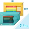 image:imageMr Pen Pencil Pouch for 3 Ring Binder 2 Pack 10x675 Smooth Zipper  Clear Window Large Capacity Pencil Case with 3 Reinforced Grommets for School Office Supplies StorageLagoon and Yellow
