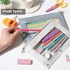 image:imageMr Pen Pencil Pouch for 3 Ring Binder 2 Pack 10x675 Smooth Zipper  Clear Window Large Capacity Pencil Case with 3 Reinforced Grommets for School Office Supplies StorageGrey and Beige