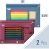 image:imageMr Pen Pencil Pouch for 3 Ring Binder 2 Pack 10x675 Smooth Zipper  Clear Window Large Capacity Pencil Case with 3 Reinforced Grommets for School Office Supplies StorageBurgundy and Blue