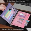 image:imageMr Pen Pencil Pouch for 3 Ring Binder 2 Pack 10x675 Smooth Zipper  Clear Window Large Capacity Pencil Case with 3 Reinforced Grommets for School Office Supplies StorageLavender and Pink