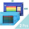 image:imageMr Pen Pencil Pouch for 3 Ring Binder 2 Pack 10x675 Smooth Zipper  Clear Window Large Capacity Pencil Case with 3 Reinforced Grommets for School Office Supplies StorageBlue Shades