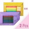 image:imageMr Pen Pencil Pouch for 3 Ring Binder 2 Pack 10x675 Smooth Zipper  Clear Window Large Capacity Pencil Case with 3 Reinforced Grommets for School Office Supplies StorageYellow and Purple