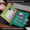 image:imageMr Pen Pencil Pouch for 3 Ring Binder 2 Pack 10x675 Smooth Zipper  Clear Window Large Capacity Pencil Case with 3 Reinforced Grommets for School Office Supplies StorageGreen Shades