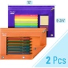 image:imageMr Pen Pencil Pouch for 3 Ring Binder 2 Pack 10x675 Smooth Zipper  Clear Window Large Capacity Pencil Case with 3 Reinforced Grommets for School Office Supplies StorageOrange and Dark Purple