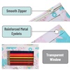 image:imageMr Pen Pencil Pouch for 3 Ring Binder 2 Pack 10x675 Smooth Zipper  Clear Window Large Capacity Pencil Case with 3 Reinforced Grommets for School Office Supplies StorageTropical Leaves