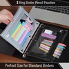 image:imageMr Pen Pencil Pouch for 3 Ring Binder 2 Pack 10x675 Smooth Zipper  Clear Window Large Capacity Pencil Case with 3 Reinforced Grommets for School Office Supplies StorageBlack and Gray