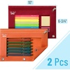 image:imageMr Pen Pencil Pouch for 3 Ring Binder 2 Pack 10x675 Smooth Zipper  Clear Window Large Capacity Pencil Case with 3 Reinforced Grommets for School Office Supplies StorageRed and Orange