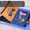 image:imageMr Pen Pencil Pouch for 3 Ring Binder 2 Pack 10x675 Smooth Zipper  Clear Window Large Capacity Pencil Case with 3 Reinforced Grommets for School Office Supplies StorageBlue and Orange