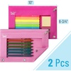 image:imageMr Pen Pencil Pouch for 3 Ring Binder 2 Pack 10x675 Smooth Zipper  Clear Window Large Capacity Pencil Case with 3 Reinforced Grommets for School Office Supplies StoragePink Shades