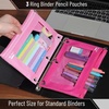 image:imageMr Pen Pencil Pouch for 3 Ring Binder 2 Pack 10x675 Smooth Zipper  Clear Window Large Capacity Pencil Case with 3 Reinforced Grommets for School Office Supplies StoragePink Shades