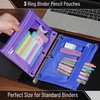 image:imageMr Pen Pencil Pouch for 3 Ring Binder 2 Pack 10x675 Smooth Zipper  Clear Window Large Capacity Pencil Case with 3 Reinforced Grommets for School Office Supplies StorageBlue and Purple