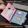 image:imageMr Pen Pencil Pouch for 3 Ring Binder 2 Pack 10x675 Smooth Zipper  Clear Window Large Capacity Pencil Case with 3 Reinforced Grommets for School Office Supplies StorageBlue and Pink