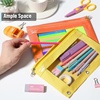 image:imageMr Pen Pencil Pouch for 3 Ring Binder 2 Pack 10x675 Smooth Zipper  Clear Window Large Capacity Pencil Case with 3 Reinforced Grommets for School Office Supplies StorageYellow and Orange
