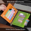 image:imageMr Pen Pencil Pouch for 3 Ring Binder 2 Pack 10x675 Smooth Zipper  Clear Window Large Capacity Pencil Case with 3 Reinforced Grommets for School Office Supplies StorageGreen and Orange