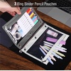 image:imageMr Pen Pencil Pouch for 3 Ring Binder 2 Pack 10x675 Smooth Zipper  Clear Window Large Capacity Pencil Case with 3 Reinforced Grommets for School Office Supplies StorageBlack  White Shades