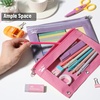 image:imageMr Pen Pencil Pouch for 3 Ring Binder 2 Pack 10x675 Smooth Zipper  Clear Window Large Capacity Pencil Case with 3 Reinforced Grommets for School Office Supplies StorageLavender and Pink