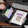 image:imageMr Pen Pencil Pouch for 3 Ring Binder 2 Pack 10x675 Smooth Zipper  Clear Window Large Capacity Pencil Case with 3 Reinforced Grommets for School Office Supplies StorageBlack and White