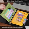 image:imageMr Pen Pencil Pouch for 3 Ring Binder 2 Pack 10x675 Smooth Zipper  Clear Window Large Capacity Pencil Case with 3 Reinforced Grommets for School Office Supplies StorageOlive and Amber