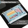 image:imageMr Pen Pencil Pouch for 3 Ring Binder 2 Pack 10x675 Smooth Zipper  Clear Window Large Capacity Pencil Case with 3 Reinforced Grommets for School Office Supplies StorageSpring Flowers