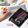 image:imageMr Pen Pencil Pouch for 3 Ring Binder 2 Pack 10x675 Smooth Zipper  Clear Window Large Capacity Pencil Case with 3 Reinforced Grommets for School Office Supplies StorageBlack and Gray