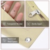 image:imageMr Pen Pencil Pouch for 3 Ring Binder 2 Pack 10x675 Smooth Zipper  Clear Window Large Capacity Pencil Case with 3 Reinforced Grommets for School Office Supplies StorageCream and Brown