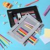 image:imageMr Pen Pencil Pouch for 3 Ring Binder 2 Pack 10x675 Smooth Zipper  Clear Window Large Capacity Pencil Case with 3 Reinforced Grommets for School Office Supplies StorageBlack and Gray