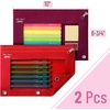 image:imageMr Pen Pencil Pouch for 3 Ring Binder 2 Pack 10x675 Smooth Zipper  Clear Window Large Capacity Pencil Case with 3 Reinforced Grommets for School Office Supplies StorageRed and Magenta