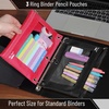 image:imageMr Pen Pencil Pouch for 3 Ring Binder 2 Pack 10x675 Smooth Zipper  Clear Window Large Capacity Pencil Case with 3 Reinforced Grommets for School Office Supplies StorageRed and Black