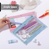 image:imageMr Pen Pencil Pouch for 3 Ring Binder 2 Pack 10x675 Smooth Zipper  Clear Window Large Capacity Pencil Case with 3 Reinforced Grommets for School Office Supplies StoragePastel