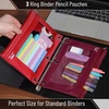 image:imageMr Pen Pencil Pouch for 3 Ring Binder 2 Pack 10x675 Smooth Zipper  Clear Window Large Capacity Pencil Case with 3 Reinforced Grommets for School Office Supplies StorageRed and Magenta