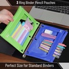 image:imageMr Pen Pencil Pouch for 3 Ring Binder 2 Pack 10x675 Smooth Zipper  Clear Window Large Capacity Pencil Case with 3 Reinforced Grommets for School Office Supplies StorageDark Blue and Green