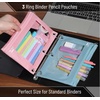 image:imageMr Pen Pencil Pouch for 3 Ring Binder 2 Pack 10x675 Smooth Zipper  Clear Window Large Capacity Pencil Case with 3 Reinforced Grommets for School Office Supplies StorageBlue and Pink
