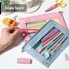 image:imageMr Pen Pencil Pouch for 3 Ring Binder 2 Pack 10x675 Smooth Zipper  Clear Window Large Capacity Pencil Case with 3 Reinforced Grommets for School Office Supplies StorageBlue and Pink