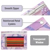 image:imageMr Pen Pencil Pouch for 3 Ring Binder 2 Pack 10x675 Smooth Zipper  Clear Window Large Capacity Pencil Case with 3 Reinforced Grommets for School Office Supplies StoragePlum Blossom