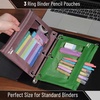 image:imageMr Pen Pencil Pouch for 3 Ring Binder 2 Pack 10x675 Smooth Zipper  Clear Window Large Capacity Pencil Case with 3 Reinforced Grommets for School Office Supplies StorageDark Green and Brown