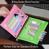 image:imageMr Pen Pencil Pouch for 3 Ring Binder 2 Pack 10x675 Smooth Zipper  Clear Window Large Capacity Pencil Case with 3 Reinforced Grommets for School Office Supplies StoragePink and Green