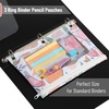 image:imageMr Pen Pencil Pouch for 3 Ring Binder 2 Pack 10x675 Smooth Zipper  Clear Window Large Capacity Pencil Case with 3 Reinforced Grommets for School Office Supplies StorageAbstract Apricot