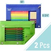 image:imageMr Pen Pencil Pouch for 3 Ring Binder 2 Pack 10x675 Smooth Zipper  Clear Window Large Capacity Pencil Case with 3 Reinforced Grommets for School Office Supplies StorageDark Blue and Green