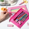 image:imageMr Pen Pencil Pouch for 3 Ring Binder 2 Pack 10x675 Smooth Zipper  Clear Window Large Capacity Pencil Case with 3 Reinforced Grommets for School Office Supplies StoragePink Shades