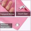 image:imageMr Pen Pencil Pouch for 3 Ring Binder 2 Pack 10x675 Smooth Zipper  Clear Window Large Capacity Pencil Case with 3 Reinforced Grommets for School Office Supplies StoragePink and Green