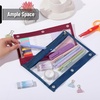 image:imageMr Pen Pencil Pouch for 3 Ring Binder 2 Pack 10x675 Smooth Zipper  Clear Window Large Capacity Pencil Case with 3 Reinforced Grommets for School Office Supplies StorageVintage