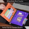 image:imageMr Pen Pencil Pouch for 3 Ring Binder 2 Pack 10x675 Smooth Zipper  Clear Window Large Capacity Pencil Case with 3 Reinforced Grommets for School Office Supplies StorageOrange and Dark Purple