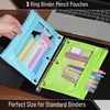image:imageMr Pen Pencil Pouch for 3 Ring Binder 2 Pack 10x675 Smooth Zipper  Clear Window Large Capacity Pencil Case with 3 Reinforced Grommets for School Office Supplies StorageLight Blue and Light Green