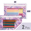image:imageMr Pen Pencil Pouch for 3 Ring Binder 2 Pack 10x675 Smooth Zipper  Clear Window Large Capacity Pencil Case with 3 Reinforced Grommets for School Office Supplies StoragePlum Blossom