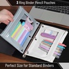 image:imageMr Pen Pencil Pouch for 3 Ring Binder 2 Pack 10x675 Smooth Zipper  Clear Window Large Capacity Pencil Case with 3 Reinforced Grommets for School Office Supplies StorageGrey and Beige