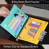 image:imageMr Pen Pencil Pouch for 3 Ring Binder 2 Pack 10x675 Smooth Zipper  Clear Window Large Capacity Pencil Case with 3 Reinforced Grommets for School Office Supplies StorageLagoon and Yellow