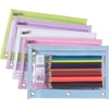 image:imageMr Pen Pencil Pouch for 3 Ring Binder 2 Pack 10x675 Smooth Zipper  Clear Window Large Capacity Pencil Case with 3 Reinforced Grommets for School Office Supplies StoragePastel