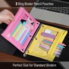 image:imageMr Pen Pencil Pouch for 3 Ring Binder 2 Pack 10x675 Smooth Zipper  Clear Window Large Capacity Pencil Case with 3 Reinforced Grommets for School Office Supplies StoragePink and Yellow