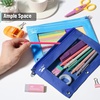 image:imageMr Pen Pencil Pouch for 3 Ring Binder 2 Pack 10x675 Smooth Zipper  Clear Window Large Capacity Pencil Case with 3 Reinforced Grommets for School Office Supplies StorageBlue Shades